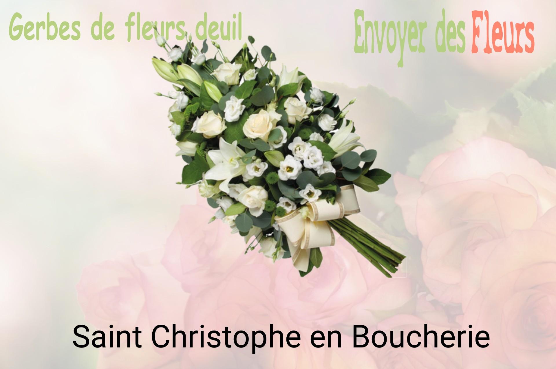 Gerbe de fleurs de deuil livrée à Saint-Christophe-en-Boucherie